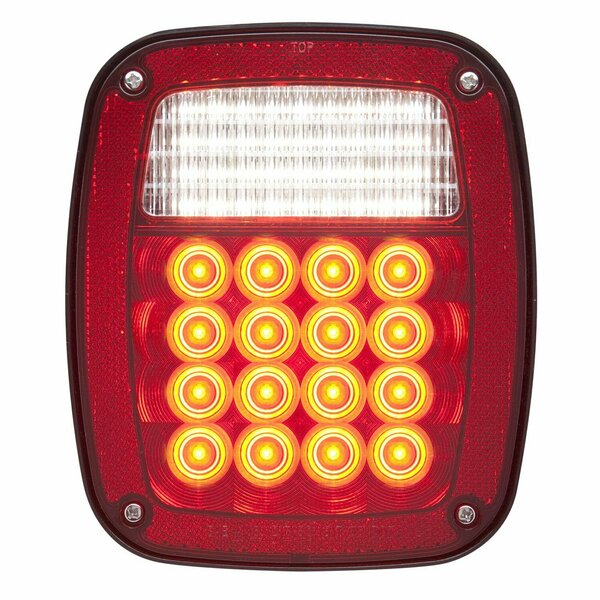 Optronics 52-Led Stud Mount Combination Stop/Turn/Tail/Backup Light With Reflex Lens; Passenger Side STL60RB